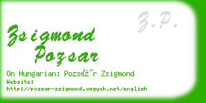 zsigmond pozsar business card